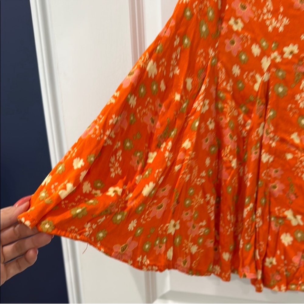 Free People Floral Orange Dress - Picture 10 of 12